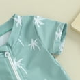 thumbnail image 5 of Bagilaanoe Toddler Baby Boys One-Piece Swimsuit Print Short Sleeve Zipper Rashguard Swimwear 3M 6M 12M 2T 3T Kids Beachwear Bathing Suit, 5 of 7