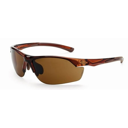Crossfire AR3 Safety Glasses with Crystal Brown Frame and Super Dark Brown Lens