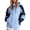 Blue, variant on Color Block Hooded Windbreaker for Women, Lightweight Soft Shell, Water Resistant Outdoor Hiking Coat, 1 Piece, L-XXXXL, Plus Size Friendly