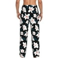 thumbnail image 3 of Uemuo Lilies Flowers Pattern Men's Wide Leg Palazzo Lounge Pants with Pockets Light Weight Loose Comfy Casual Pajama Pants-Small, 3 of 9