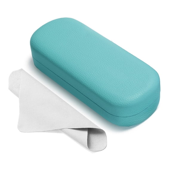 Funda para gafas Marvolia Hard Shell, tamaño grande, piel sintética, color azul