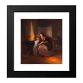 thumbnail image 2 of Josef Danhauser 12x13 Black Modern Framed Museum Art Print Titled - The A-B-C (1843), 2 of 5