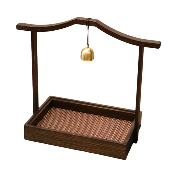 Bandeja de bambú para aperitivos, caja de almacenamiento portátil y resistente para fiestas navideñas en la sala de estar. Bandeja de ratán PP
