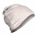 thumbnail image 1 of Vintage Unisex Beanie, Repeating Geometric Floral, Hiking Outdoors, Pale Rust and White, by Ambesonne, 1 of 1
