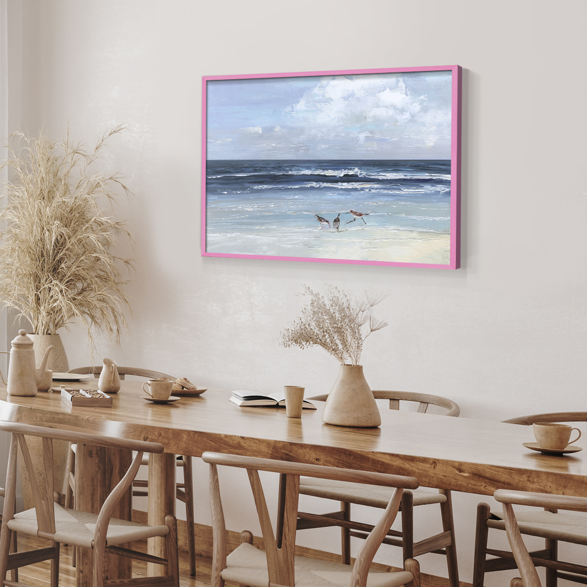 Beach Trio by Sally Swatland - Restickable Framed Giclée Print