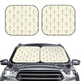 thumbnail image 2 of Fotbe White And Gold Geometry Juego de 2 Piezas de Parasoles para Parabrisas | Bloqueador Solar para Auto | Accesorios Plegables para Protección Solar Interior-Small, 2 of 6