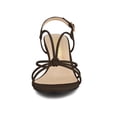 thumbnail image 6 of BLISSFUL STEP Women's Shoes Strappy Slingback Kitten Heel Sandals Coffee 8, 6 of 7