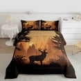 thumbnail image 2 of Homewish Wildlife Deer 3-Piece Full Size Comforter Sets for Teens Boys Girls,Woodland Animal Bedding Comforter Set,Black Brown Lightweight Bedding Sets,Ultra Soft Home Decor,Reversible, 2 of 8