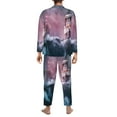 thumbnail image 5 of Bingfone Men'S Pajama Set 2 Piece Loungewear Pjs, Long Sleeve With Pajama Pants-Boat Lighthouse Storm Waves, 5 of 9