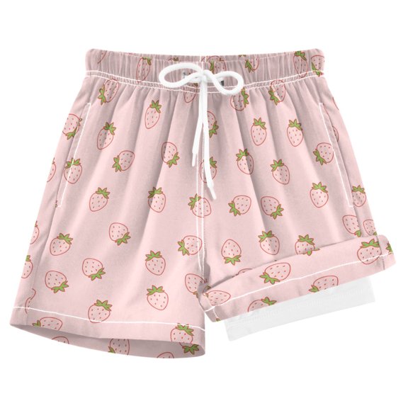 joogoo Cute Strawberry Pink Boys Swim Trunks Beach Swimsuit Shorts Boxer 8Y