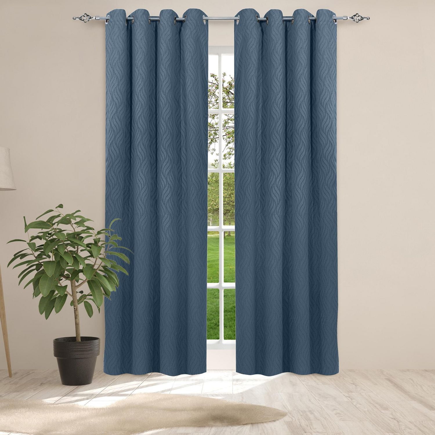 Safdie & Co. Curtain Jacquard Capri 84L Blue