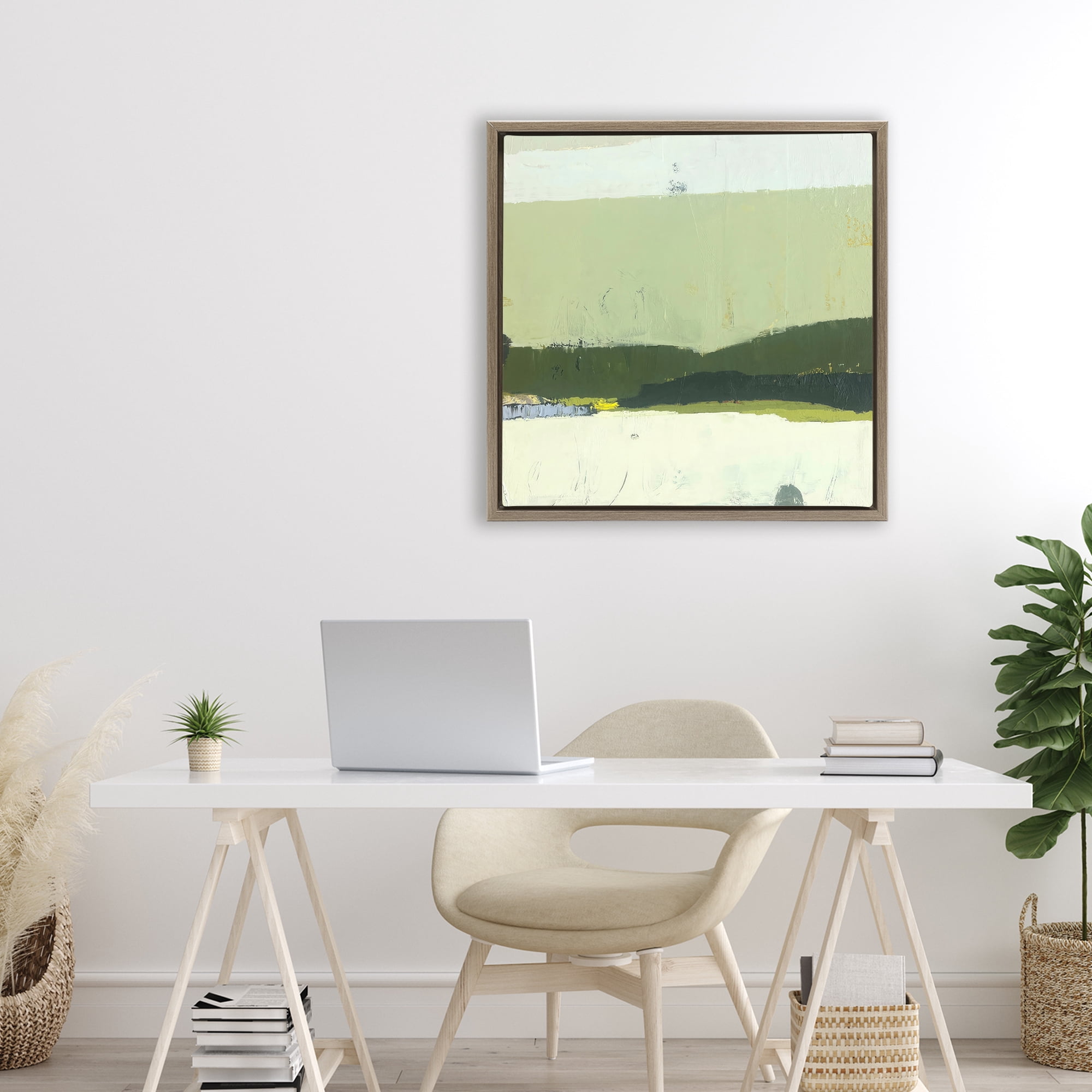 Stupell Industries Bloom Serene Layered Landscape Brown Framed Floater Canvas Wall Art, design by Julia Foug