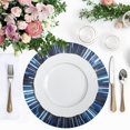 thumbnail image 4 of Ryvnso Space Light Blue Neon Stripes Round Plate Mats Dining Table Placemat Set of 4 for Holiday Decoration, 4 of 7