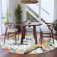 thumbnail image 3 of Round Rugs 8Ft, Easter Plaid Round Area Rug Washable Indoor Throw Carpet, Spring Watercolor Bunny Flower Teal Checkered Large Non Slip Circle Rug for Kids Room RV Home Decor Aesthetic, 3 of 8