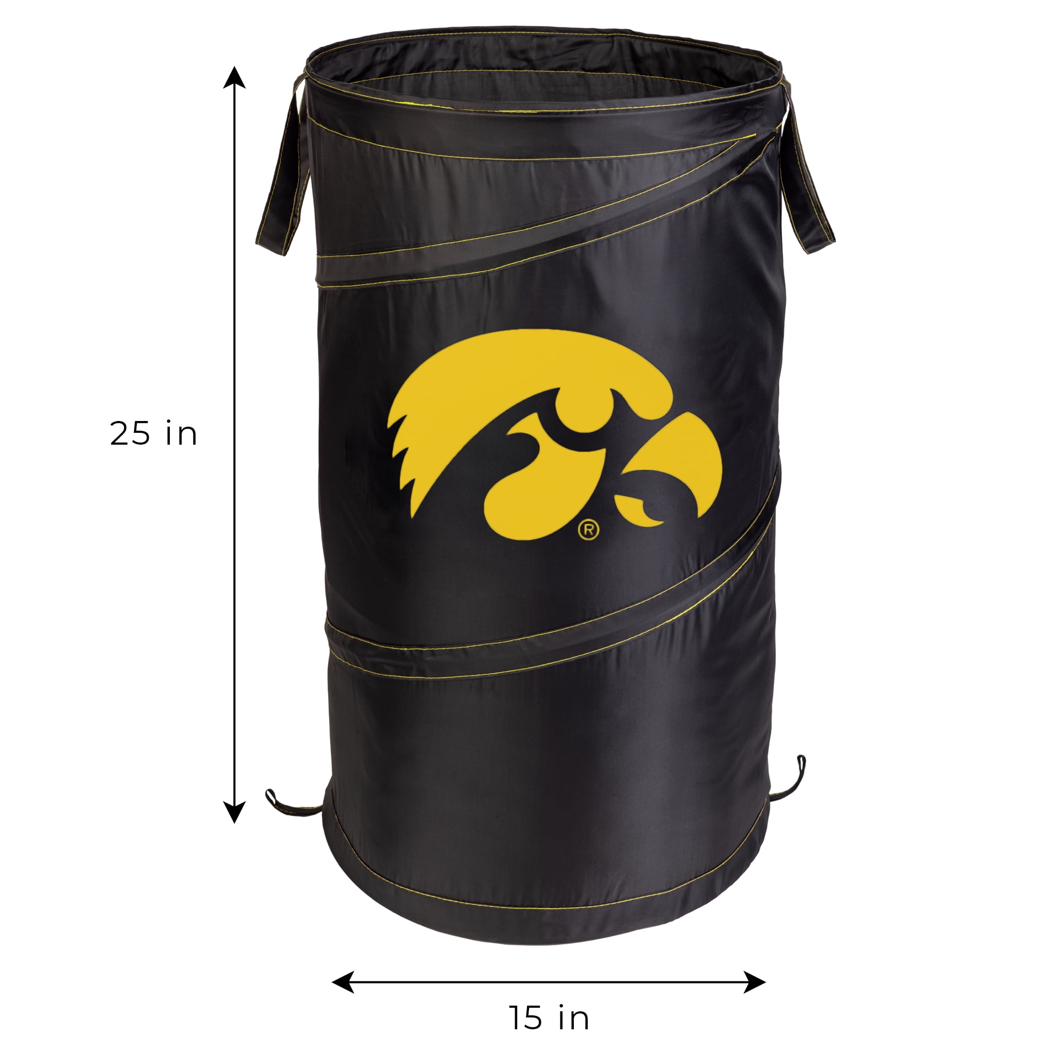 Smart Design Pop-up Spiral Laundry Hamper Bag - 15 x 25 inch - Louisiana  State University - Purple & Gold - LSU Tigers 