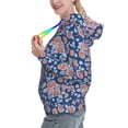 thumbnail image 2 of Sikiie Rose Flowers Women's Casual Hoodies Long Sleeve Lightweight Pullover Tops Loose Sweatshirt-Small, 2 of 7