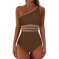 thumbnail image 3 of Oplxuo Women Mesh One Piece Swimsuit - Tummy Control One Shoulder Bathing Suit Cut Out Swimwear 2026, 3 of 7