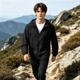 thumbnail image 5 of Sewkxo Mens Rain Jacket Lightweight Raincoat Waterproof with Hood Outdoor Windbreaker Jacket Travel Rain Jackets,Black 3XL, 5 of 7