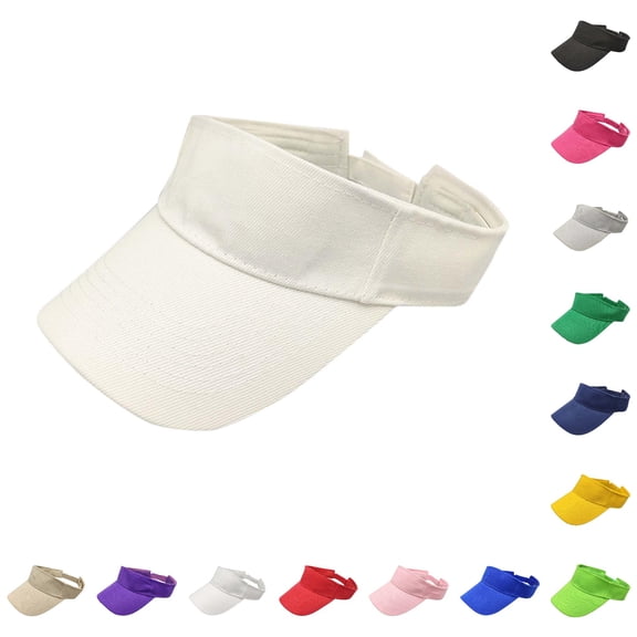 SGMVNU Men and Women's Solid Color Tennis Cap Sun Visor Hats Adjustable Empty Top Sports Baseball Cap , Beige, Size: One Size