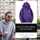 thumbnail image 2 of Sudadera con capucha Sudadera con capucha unisex de algodón Sudadera con capucha que absorbe el sudor Sudadera con capucha, Morado, S Eigraketly AP000776-05, 2 of 7