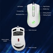 TSV Gaming Mouse Wired, USB Computer Mouse with 4 Adjustable DPI, RGB Backlit LED, Side Buttons, Ergonomic Optical Mice for PC, Laptop, Windows, Mac, Vista, Linux, Gamer