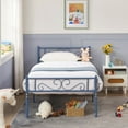 thumbnail image 4 of VECELO 2-Piece Twin Size Metal Bed Frame with Headboard and Footboard, No Box Spring Needed, Blue (Set of 2), 4 of 8