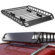 Roof Rack Cargo Basket 46" - Rooftop Cargo Basket Heavy Duty Rooftop Cargo Carrier Luggage Holder Carrier Basket 150 LBS Capacity for Car, SUV