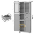 thumbnail image 7 of Homfa 67" Tall Bathroom Cabinet, Linen Cabinet with Doors and Removable Drawers, Kitchen Cupboard, Gray, 7 of 7
