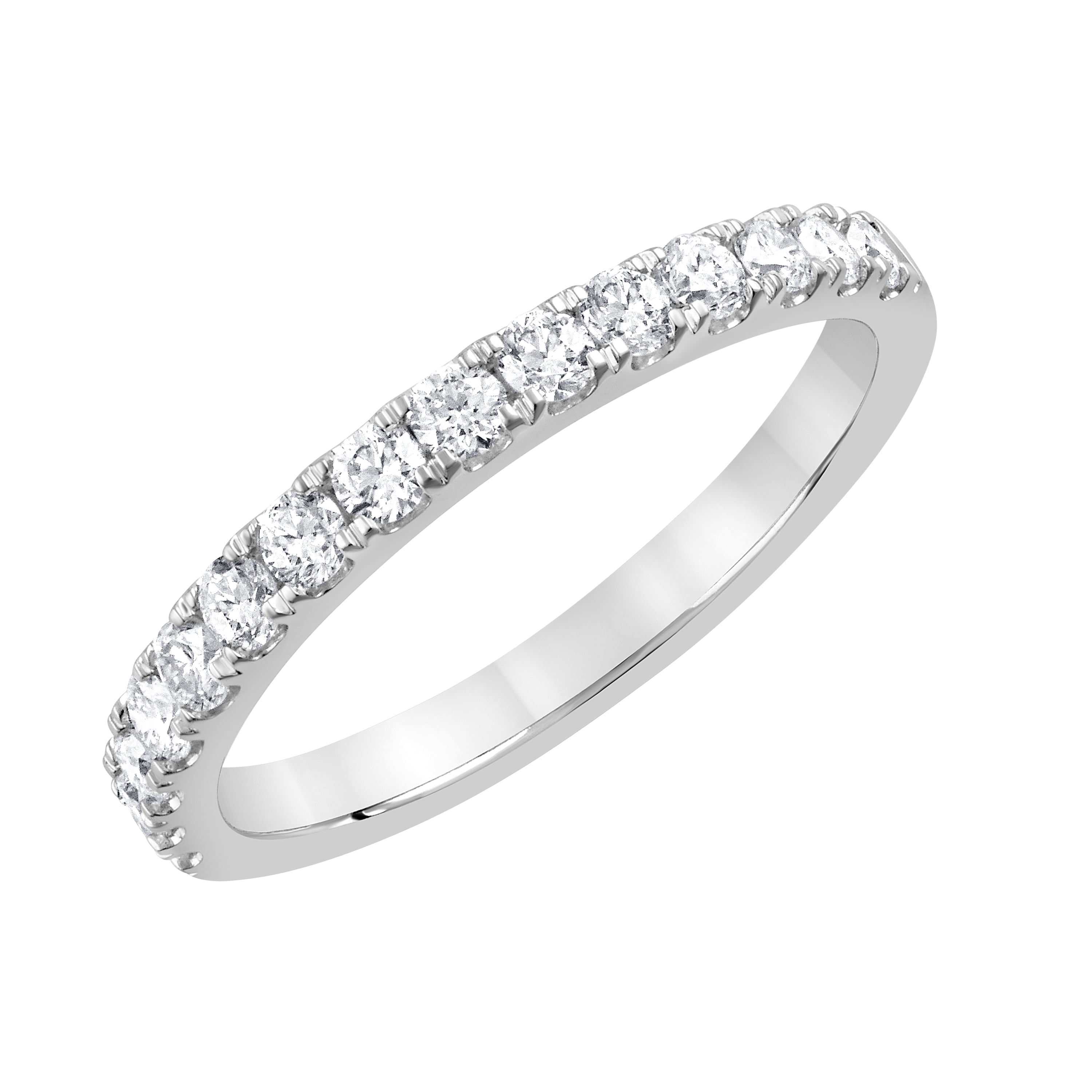 Unique Moments 1/2 Ct Round Lab Grown Diamond Wedding Band in 10K White Gold for Women (J, SI-I1)