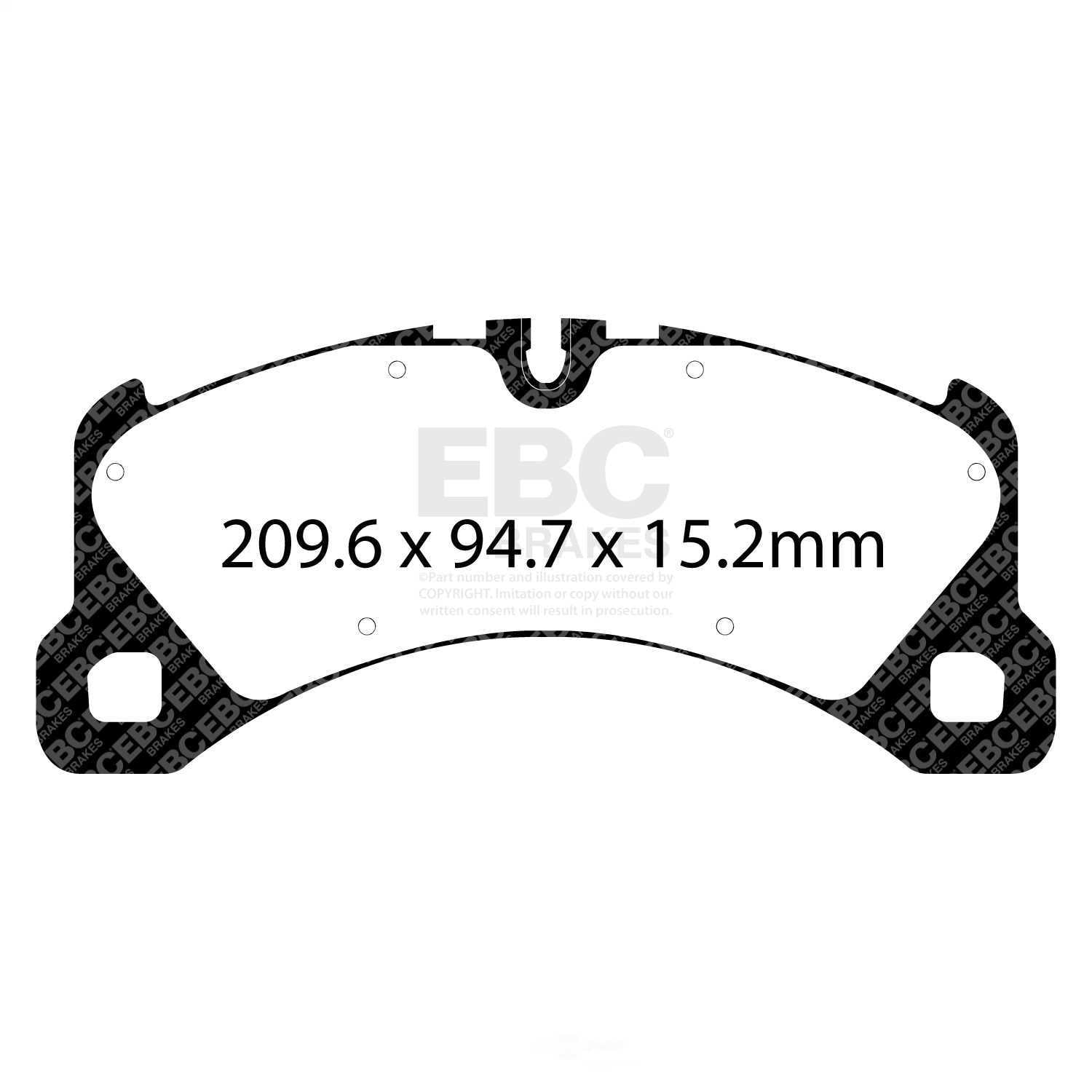 EBC Brakes Yellowstuff 4000 Series Street and Track Brake Pad Set Fits select: 2015-2022 PORSCHE MACAN, 2017-2022 PORSCHE PANAMERA