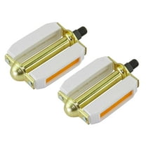 Bike 507 Block Pvc Pedals 1/2 White/Gold. bike part, bicycle parts.