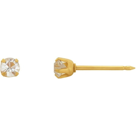 Blomdahl Ear Piercing - Home Ear Piercing Kit with 14kt Yellow Gold 3mm April Birthstone Earring