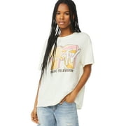 MTV by Scoop Short Sleeve Graphic Relaxed Fit T-Shirt (Women's) 1 Pack