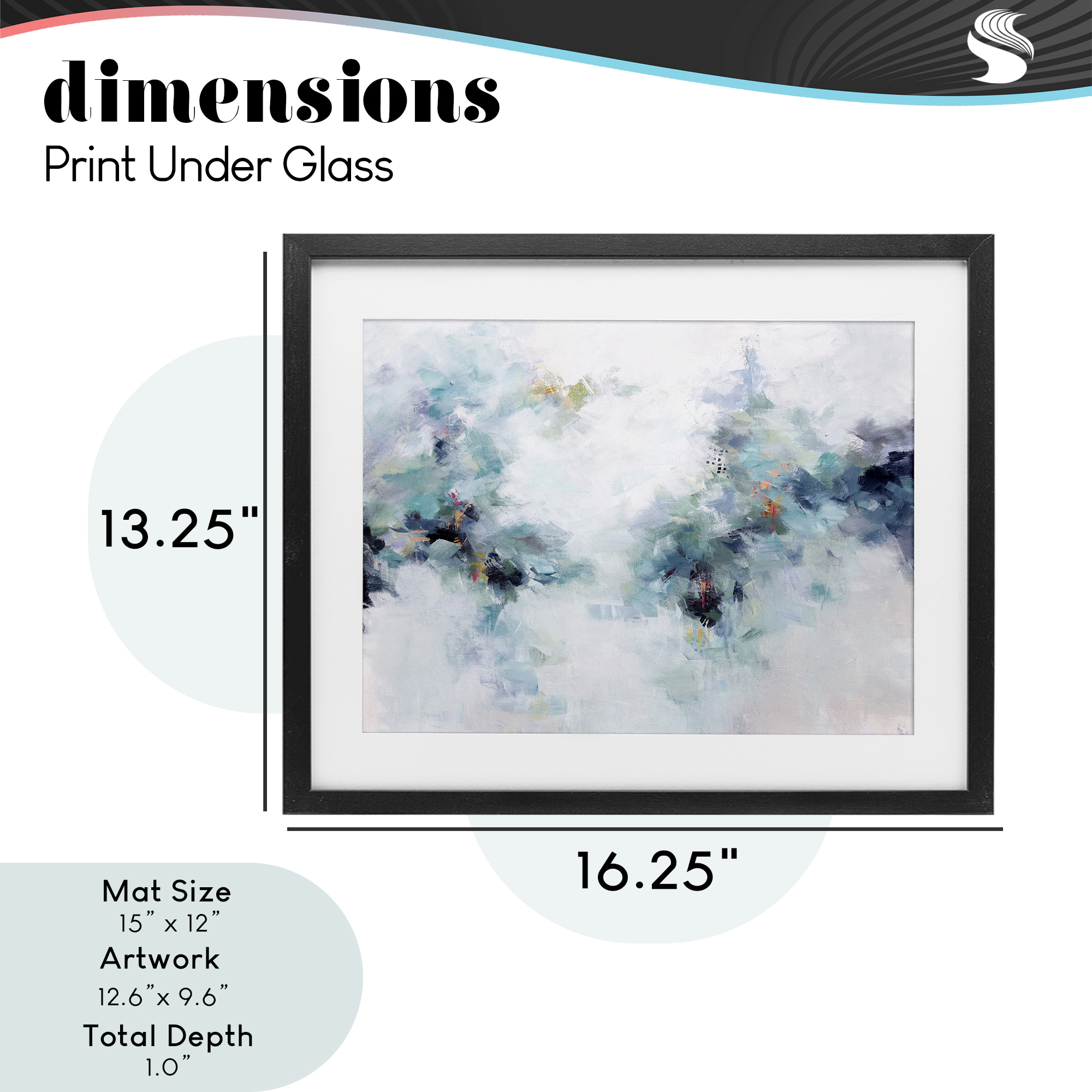 Reaching Out Abstraction Black Framed Print Under Glass, design by Karen Hale