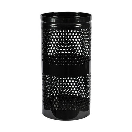 - Landscape Perforated Trash Receptacle (10 Gallons - Black Gloss)