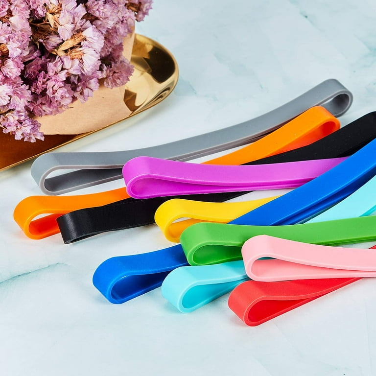 RETON 10Pcs Large Silicone Rubber Bands 7inch Multicolor Elastic