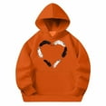 thumbnail image 5 of bbymog Tops for Teen Girls Long Sleeve Graphic Hooded Sweatshirt Fall and Winter Athletic Casual Hoodie with Pocket Orange H 5 Years, 5 of 6