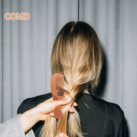 Niceauty Wood Comb Long Handle Wooden Hair Detangling Comb Brown 1Pcs