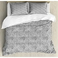 thumbnail image 1 of Animal Print Duvet Cover Set Queen Size, Continuous Monochromatic Leopard Skin Pattern African Safari, Decorative 3 Piece Bedding Set with 2 Pillow Shams, Charcoal Grey and White, by Ambesonne, 1 of 3