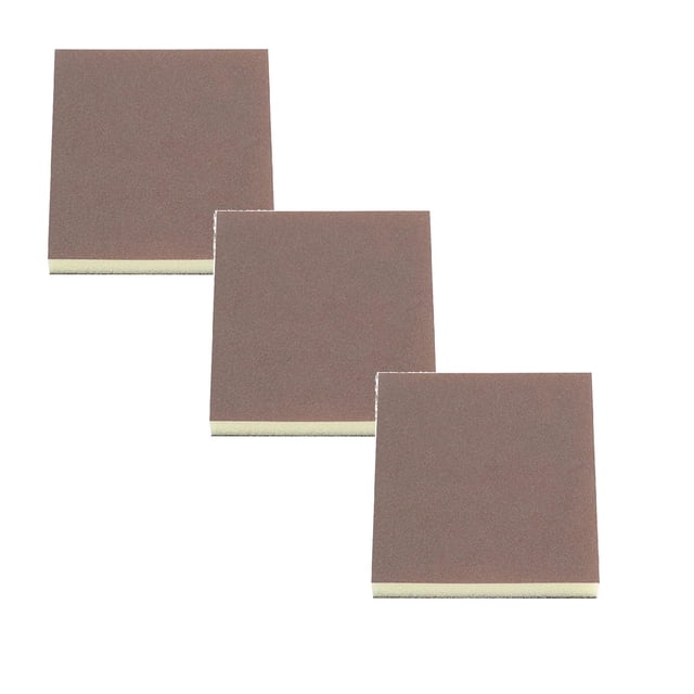 Sponge Sanding Block for Wood, 3 Pack High-Density Foam Sanding Block, Flexible Handheld Sander for Dry and Wet Use, 120 Grit