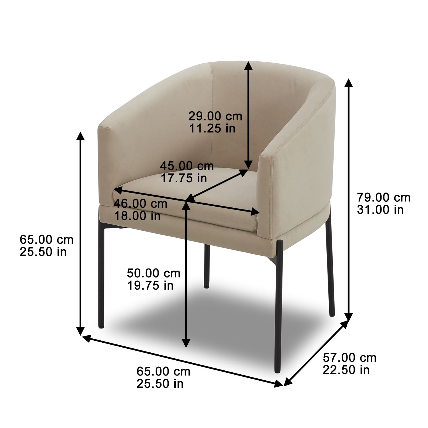 Better Homes & Gardens Wyatt Velvet Dining Chairs, Beige, 2 Pack