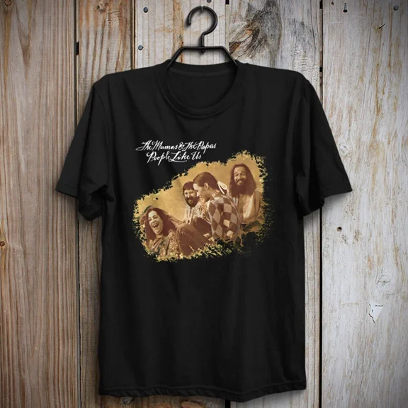Reprint Rare New The Mamas & the Papas Music Band Cotton Black Unisex Tee Shirt AG042