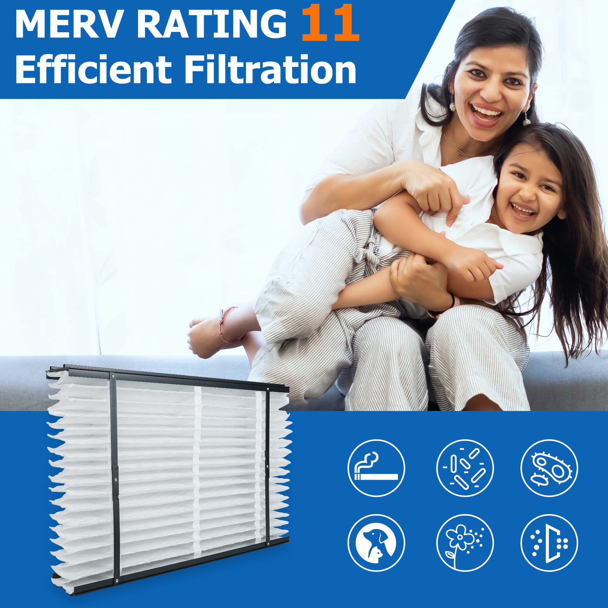 ShueBee 210 Replacement Filter Compatible with AprilAire Whole House Air Purifier 1210, 1620, 2210, 2216, 3210, 4200 Furnace Air Purifier, MERV 11 Filters, Size: 20x25x4, 2 Pack