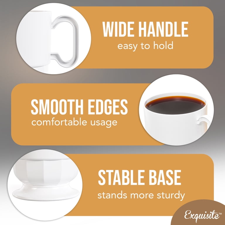 Crown Display 8 oz White Disposable Coffee Cups, Durable Hard Plastic Mugs  with Handles - Walmart.com