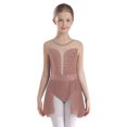 thumbnail image 2 of iiniim Kids Girls Figure Ice Skating Leotard Dress Sleeveless Gymnastics Ballroom Dancewear Dusty Pink 6, 2 of 7
