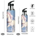 thumbnail image 2 of Unicorns with Christmas Elements Sports Bottle with Straw Stainless Steel Water Jug Portable Thermal Cup Leak-proof 600ML, 2 of 9