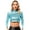 Turquoise, variant on Womens Shiny Metallic Latin Cha-cha Dance Top Mock Neck Sequins Full Liner Dance Crop Top Clubwear Turquoise One Size