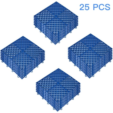 VEVOR Drainage Tiles Interlocking 25 pcs, Plastic Tiles 12x12x0.5 inches, Deck Tiles Outdoor Interlocking Tiles, Deck Flooring for Pool Shower Bathroom Deck Patio Garage (Blue)