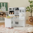 thumbnail image 3 of Gymax Kid's Corner Kitchen Playset Wooden Pretend Kitchen Play Toy Set w/ Sound Effect, 3 of 10