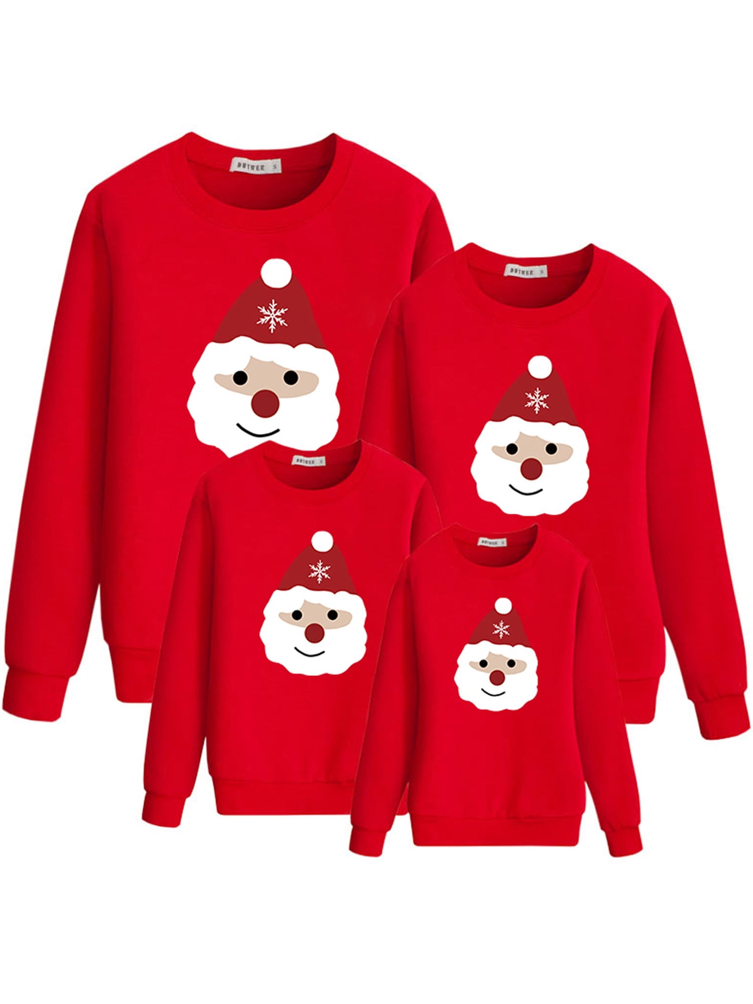 Michellecmm Ugly Christmas Sweater for Family Matching Outfits Reindeer Graphic Long Sleeve Pullover Kids Mama Dad Sweatshirt-Men Ugly Deer, Kids